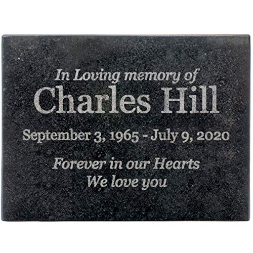 Plaquemaker Customized In Loving Memory Black Granite Memorial Or Sympathy Gift. Offered In A Variety Of Sizes To Meet Your Needs And Budget (8 X 6 X .4") #TOP1
