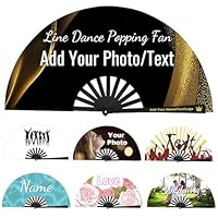 Personalized Line Dance Popping Fan Boots on The Ground Hand Fan Custom with Photo Text Clap Fans for Line Dancing Trail Ride Hand Pop Fans for Women Foldable Wedding Dance Church Party (1 Pcs)