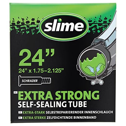 SLIME Cámara antipinchazos MTB 1.75-2.125, válvula Schrader (Gruesa), Unisex Adulto, Multicolor, 24 x 1.75/2.125