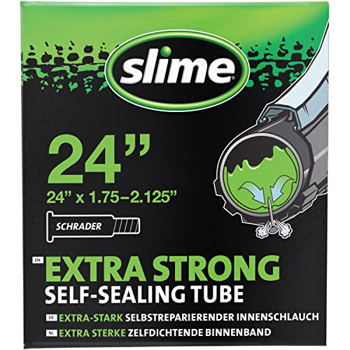 SLIME Cámara antipinchazos MTB 1.75-2.125, válvula Schrader (Gruesa), Unisex Adulto, Multicolor, 24 x 1.75/2.125