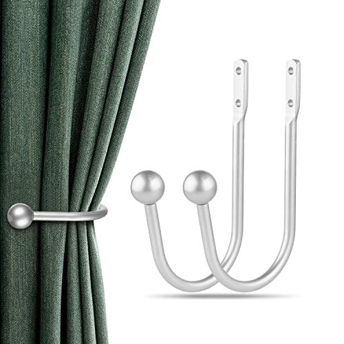 Curtain Holdbacks, 2pcs Curtains Holder Wall Mounted Drapery Tiebacks Retro Window Hook for Home Decor