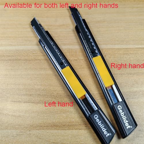 Image of Gebildet 5pcs Right and Left Hand Self-Lock Cutter /9mm Snap Off Blades /60 Blade /Utility Knife /Graphic Knife (Black Holder)