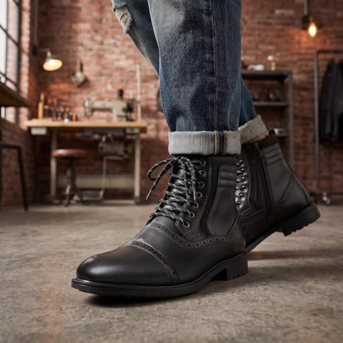 Image of Arkbird Mens Chelsea Boots, Stylish and Comfort Leather Chukka Ankle Boots with Zipper