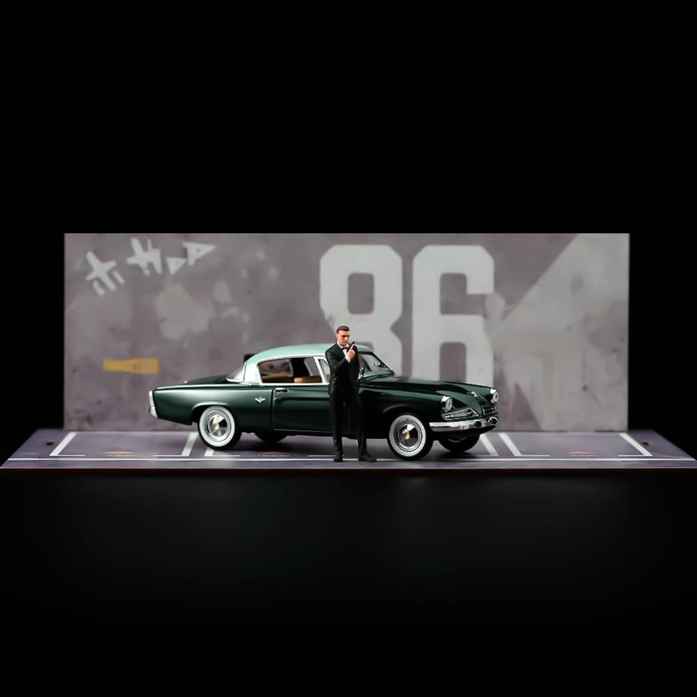 1:43 Scale Miniature Figurines Diorama Pistol James Bond Action Figure Tiny People Scene Props Figures Model Color Painting for Cars Vehicles Display