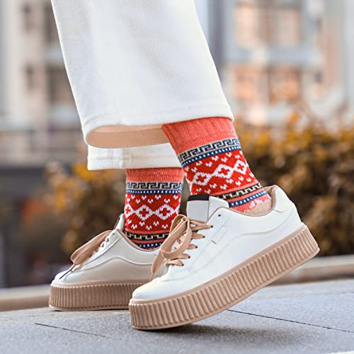 Trifabricy 5 Pairs Wool Socks - Warm Socks For Women Vintage Cozy Socks For Women Thick Knit Winter Socks, Womens Soft Crew Socks #TOP7