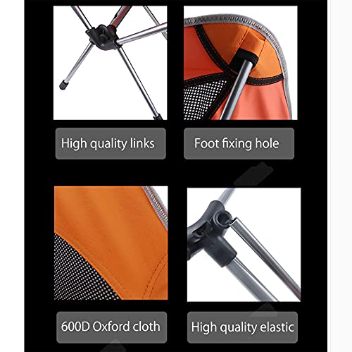 Chaise camping pliante ultralégère pour pêche et randonnée - Siège compact orange - 4
