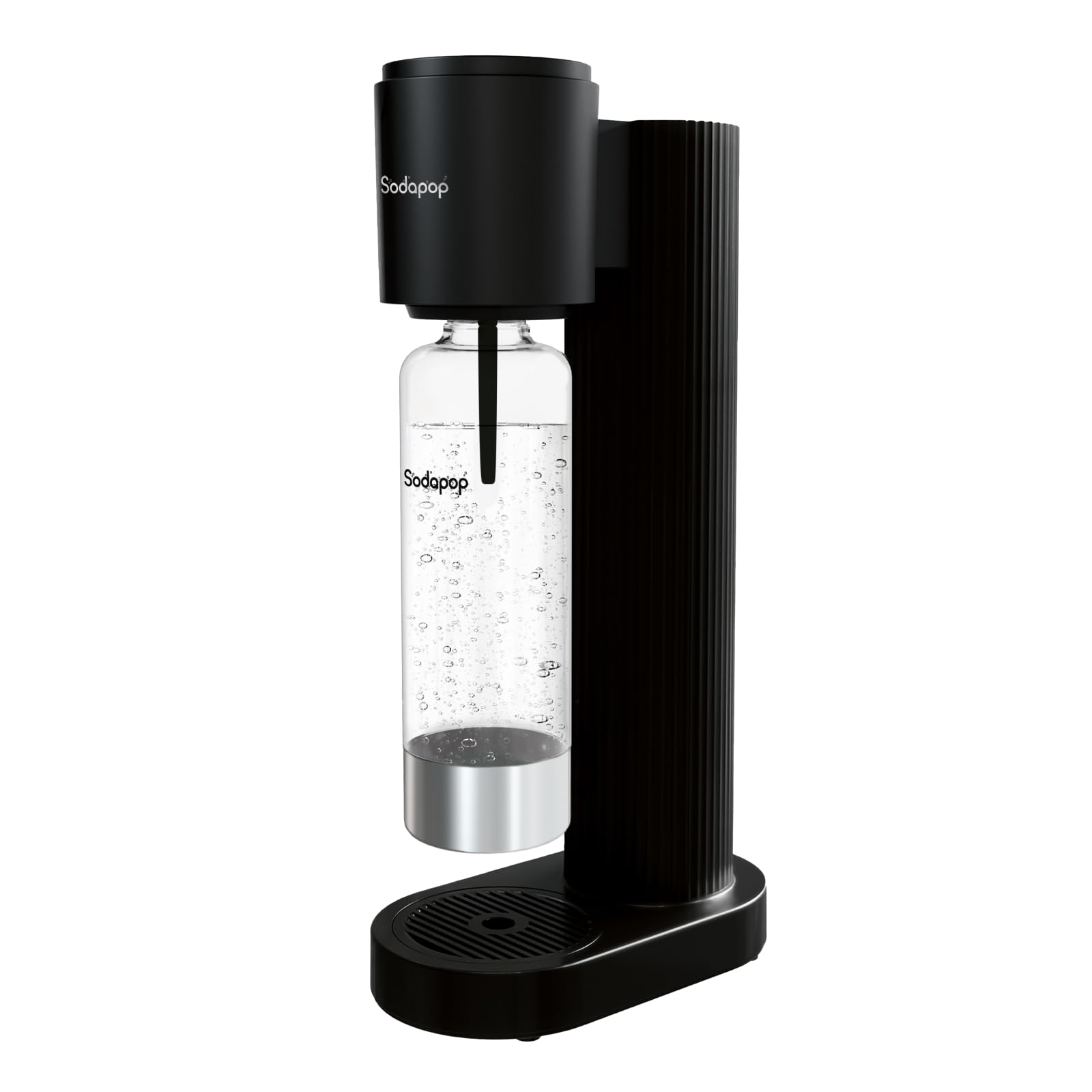 Sodapop Cooper Pro saturator do wody gazowanej, czarny, w zestawie 1 x butelka PET, łatwa obsługa bez wkręcania, z mechanizmem zawieszania, stylowy i zajmuje mało miejsca, wysokość 45 cm