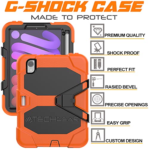 TECHGEAR G-SHOCK Case for iPad Mini 7 2024 & Mini 6 2021 (7th & 6th Gen), Tough, Heavy Duty Armour, Shockproof with Stand - Image 2
