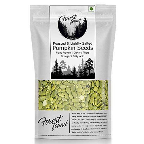 Image of Forest Found Roasted Salted Pumpkin Seeds Use in Salads, Trail Mixes, Baked Goods, Granola Bars, Desserts | Source of Protein & Fibre, Keto Diet Friendly, Pepitas Seed, Healthy Superfood Snack (400g)