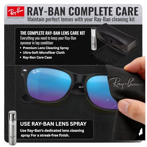 Image of Ray-Ban RB2132 NEW WAYFARER FLASH Square Shaped Sunglasses for Men & Women with Official RAYBAN Eyewear Kit