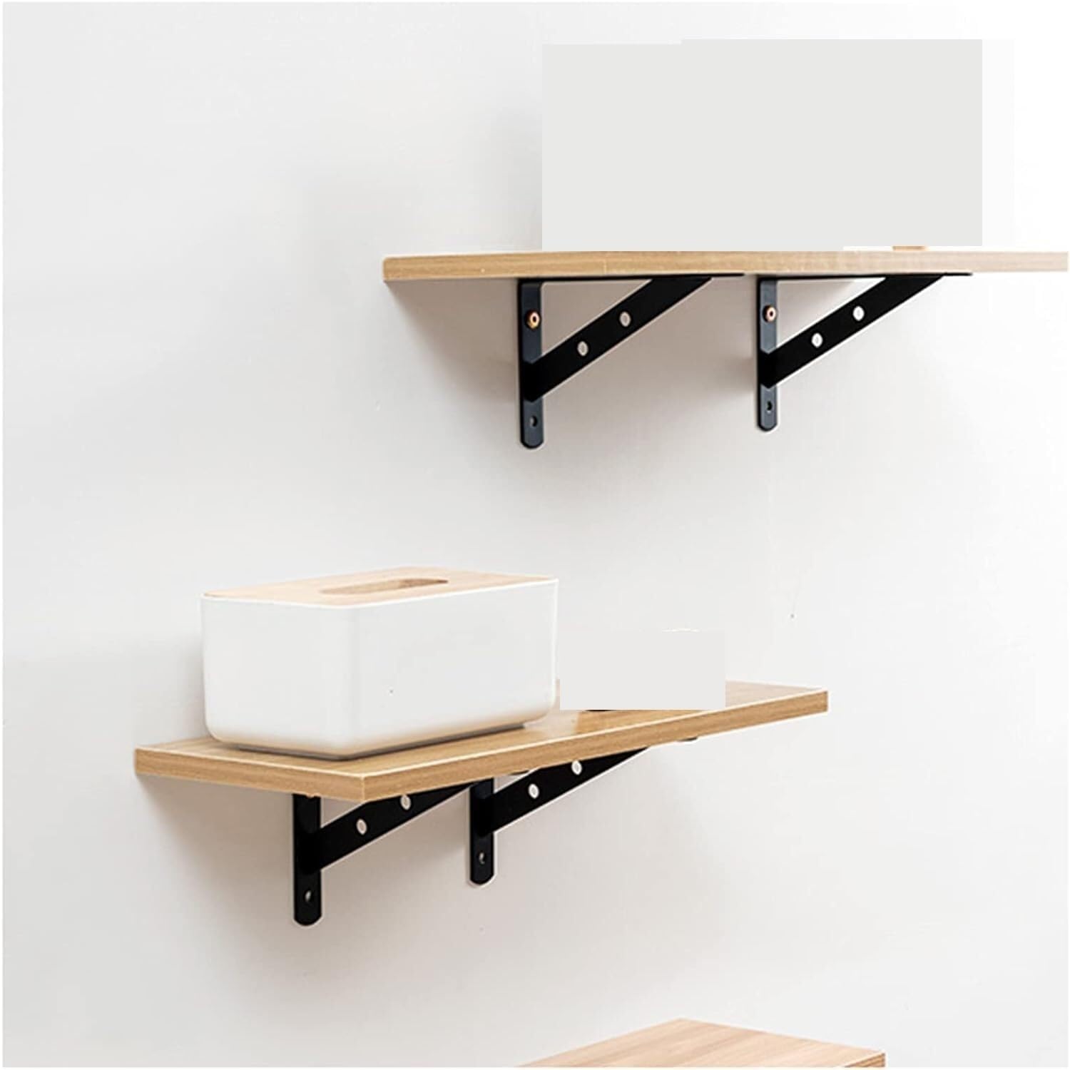 Heavy Duty Shelf Brackets,Wall Mounted Shelf Corner Brace,Shelf Support Bracket, Metal Wall-mounted Shelving Bracket, Triangular Floating Shelve Brackets, ( 2 Pieces),Black-15x25cm/5.9*9.8in ( Color :