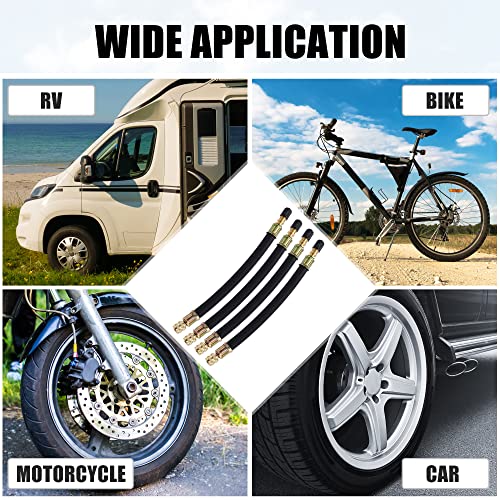 Image of X AUTOHAUX 4pcs Tire Valve Extension Stem Adaptor Tool Flexible Dual Valve Stem Extender Pipes 18cm / 7.1 inch for Car Truck Bike Trailer RV Portable Air Compressor