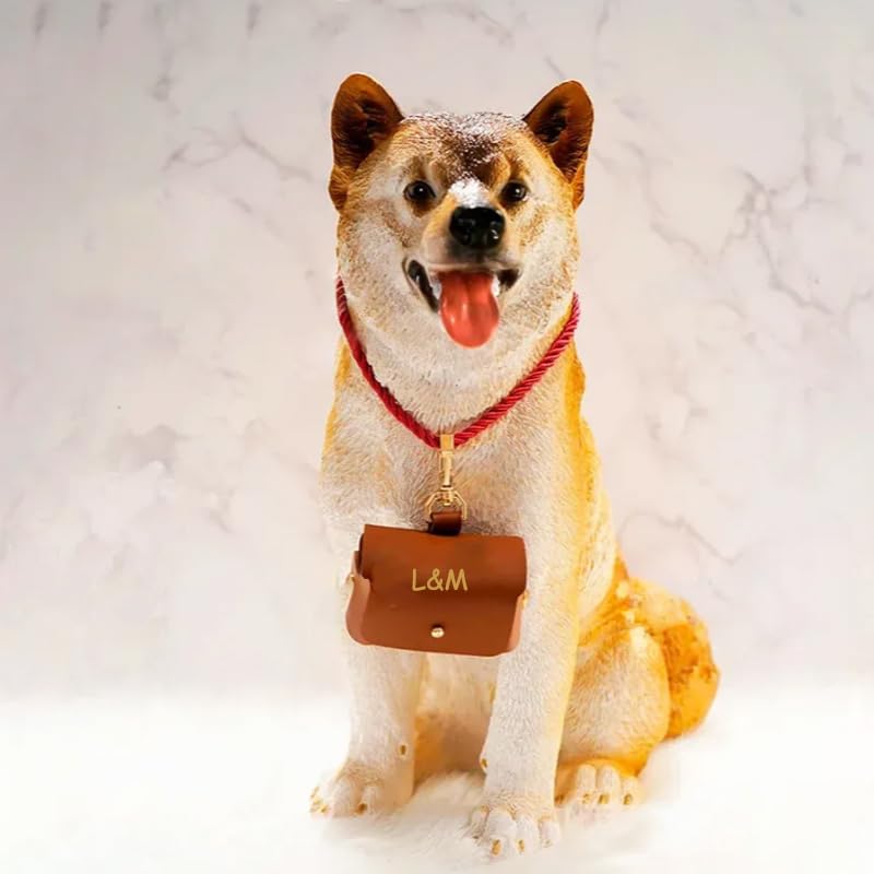 hadefa Customized Wedding Ring Pillow Box,Personalized Text Dog Collar Ring Bearer Pillow Box,Leather Wedding Ring Pet Box Gift for Couples,Engagement Wedding Ceremony Party