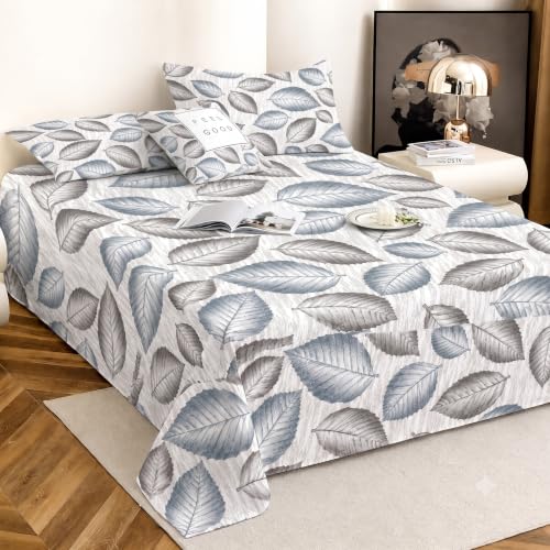 Image of IVAZA 240 TC Soft Ezyption Cotton Floral Print King Size Bedsheet - with 2 Pillow Covers, Hypoallergenic, Brethable, (Size- 90 x 90 Inch) Charcoal Grey