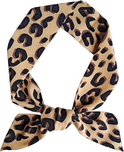 1pc Brown Beautiful Leopard Neck Tie,Exquisite Scarf Hairband,Stylish Purse Scarf Women's Fashion Scarves Leopard Accessory for Great Holiday Gift,Scarves and Wraps