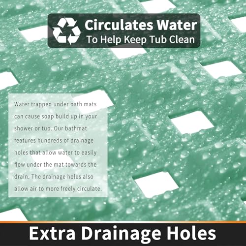 Image of Door mat Bathroom mats Anti Slip for Entrance Floor Foot Skid Bathtub Bath Shower Suction Cups (Mgreen 70x40cm)