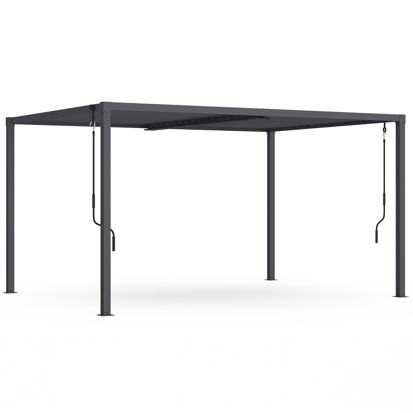 IDMarket - Pergola bioclimatique Lames orientables Acier 3x4 M Gris Anthracite