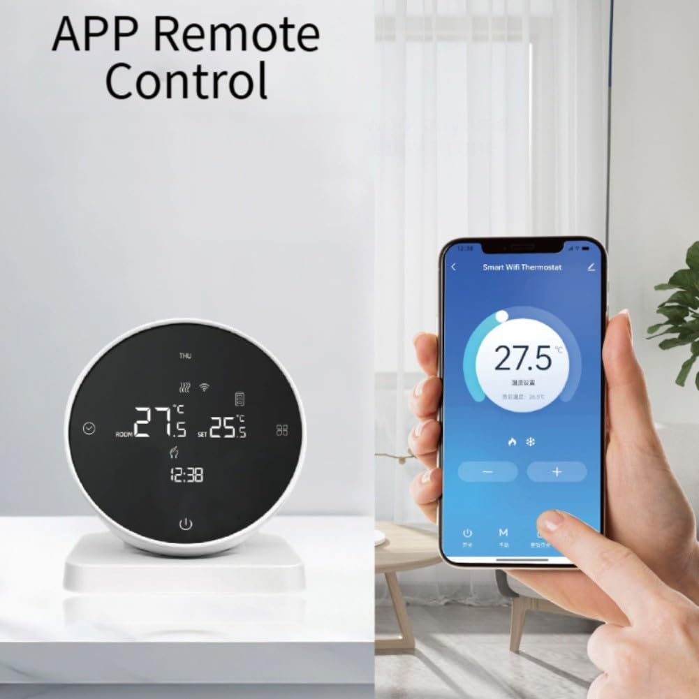 Regolatore di temperatura WiFi per scaldabagno a gas Tuya, modalità di programmazione manuale, controllo di gruppo, 15-95°C