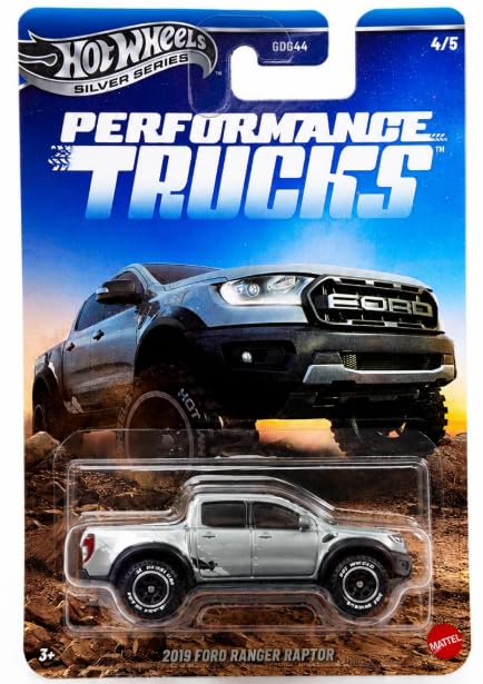 Hot Wheels Toy Car or Van, 1:64 Scale 19 Ford Ranger Raptor Die-Cast Surf’s Up Vehicle with Enhanced Deco Execution & Authentic Details