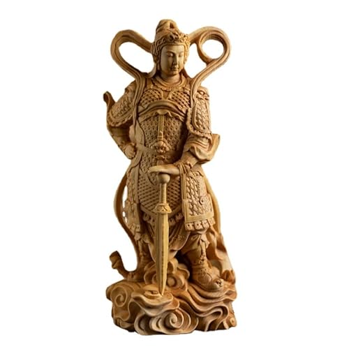 木彫 彫刻 ツゲ 柘植 高さ11cm 韋駄天立像 関羽立像 彫刻仏像 韋駄天像 関羽像 風水置物 菩薩像 守護神 仏壇 祈る 厄除け (韋駄天)