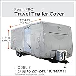 Classic Accessories Over Drive PermaPRO Travel Trailer Cover, Fits 22' - 24' RVs, Camper RV Cover, Customizable Fit… - Image 2