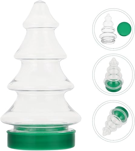 Miniatura 7 de Toddmomy Tarro de caramelo de Navidad, 12 piezas de plástico para árbol de Navidad, tarro transparente con forma de árbol de Navidad para galletas