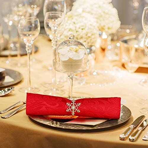 image for Patelai Snowflake Napkin Rings Thanksgiving Christmas Napkin Holders E