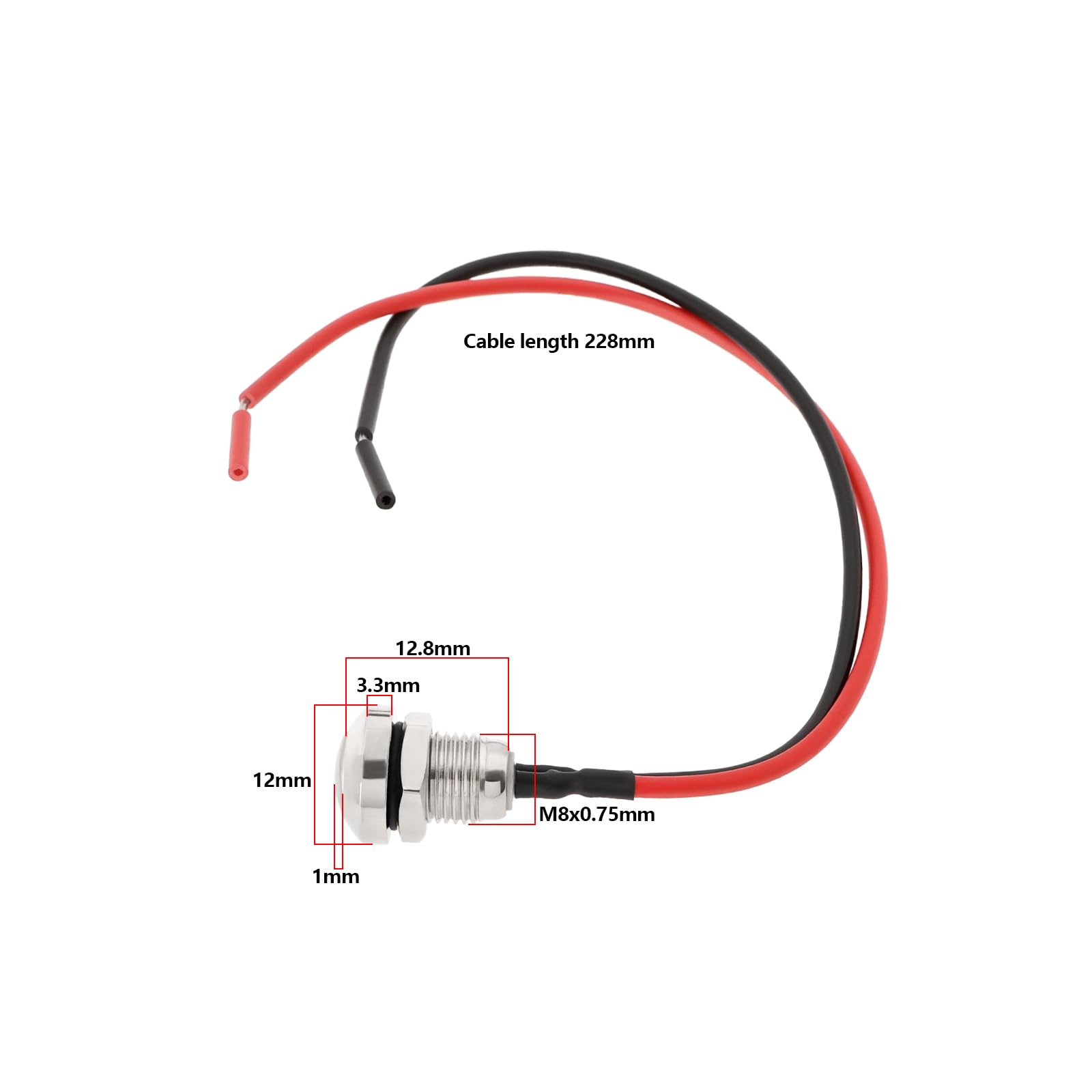 Create idea 1PC Guitar Momentary Push Button Switch 8mm Mounting Diameter for Replace Mini Tone Pot In Guitar Stainless Steel Guitar Switch - Image 4