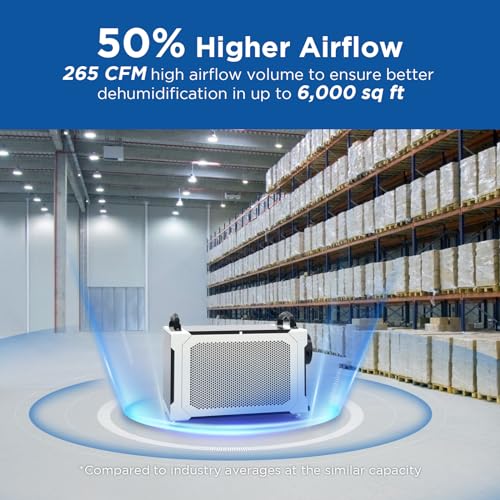 145-Pint-Commercial-Dehumidifier-with-Drain-Hose-for-Crawl-Spaces-Basements-Industry-Water-Damage-Unit-Large-Capacity-Compact-Portable-Auto-Defrost-Memory-Starting 145 Pint Commercial Dehumidifier with Drain Hose for Crawl Spaces Basements Industry Water Damage Unit Large Capacity Compact Portable Auto Defrost Memory Starting