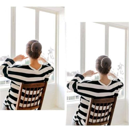 Miniatura 9 de Máquina mágica para hacer moños de cabello, 2 piezas de esponja para el cabello, herramienta de moño fácil y perfecta, herramienta de moño de giro