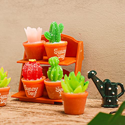 20 Pieces Miniature Fairy Garden Accessories Miniature Garden Farming Tools Included Mini Axe Chainsaw Spade Pestle Rake Wagon Kettle And Mini Bonsai Plants For Miniature Garden Landscape Decoration #TOP4