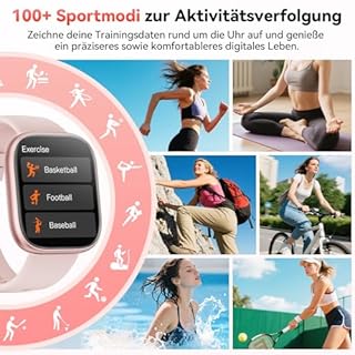 Smartwatch Damen Herren, 1.83" HD Fitnessuhr mit Telefonfunktion, Fitness Tracker mit SpO2 Pulsmesser Schlafmonitor Schrittzähler, 100+ Sportmodi Sportuhr, IP68 Wasserdicht Smart Watch für Android iOS