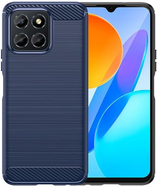 Funda para Honor X6 5G mejorada antideslizante, absorción de impactos, flexible TPU fibra de carbono, parachoques de goma suave, funda protectora