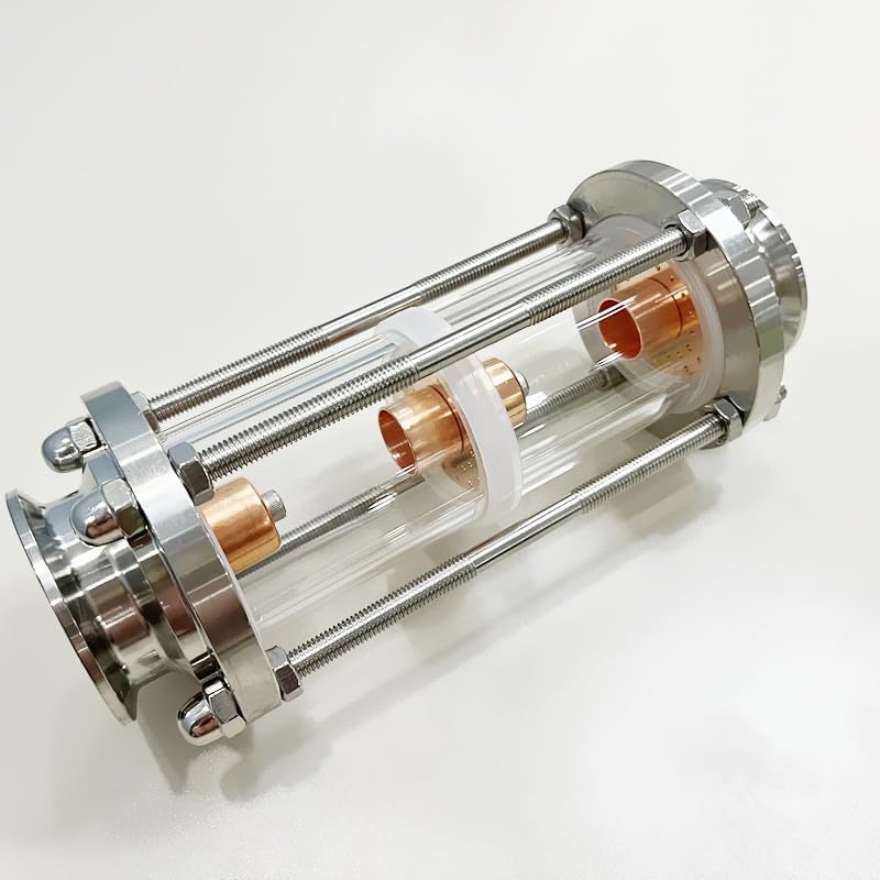 3 Floors 2" Distillation Lens Column with Copper Bubble Platte Sets,Tri-Clamp Sight Glass Union for Homebrew,Stainless Steel 304(Set 1)