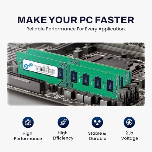 Image of EVM 2GB DDR3 Desktop RAM 1333MHz Long-DIMM - 1.5V Low Voltage, 240-PIN Pin, Intel & AMD Compatible, High-Speed PC Memory Upgrade - 10 Year Warranty (EVMT2G1333U86P)