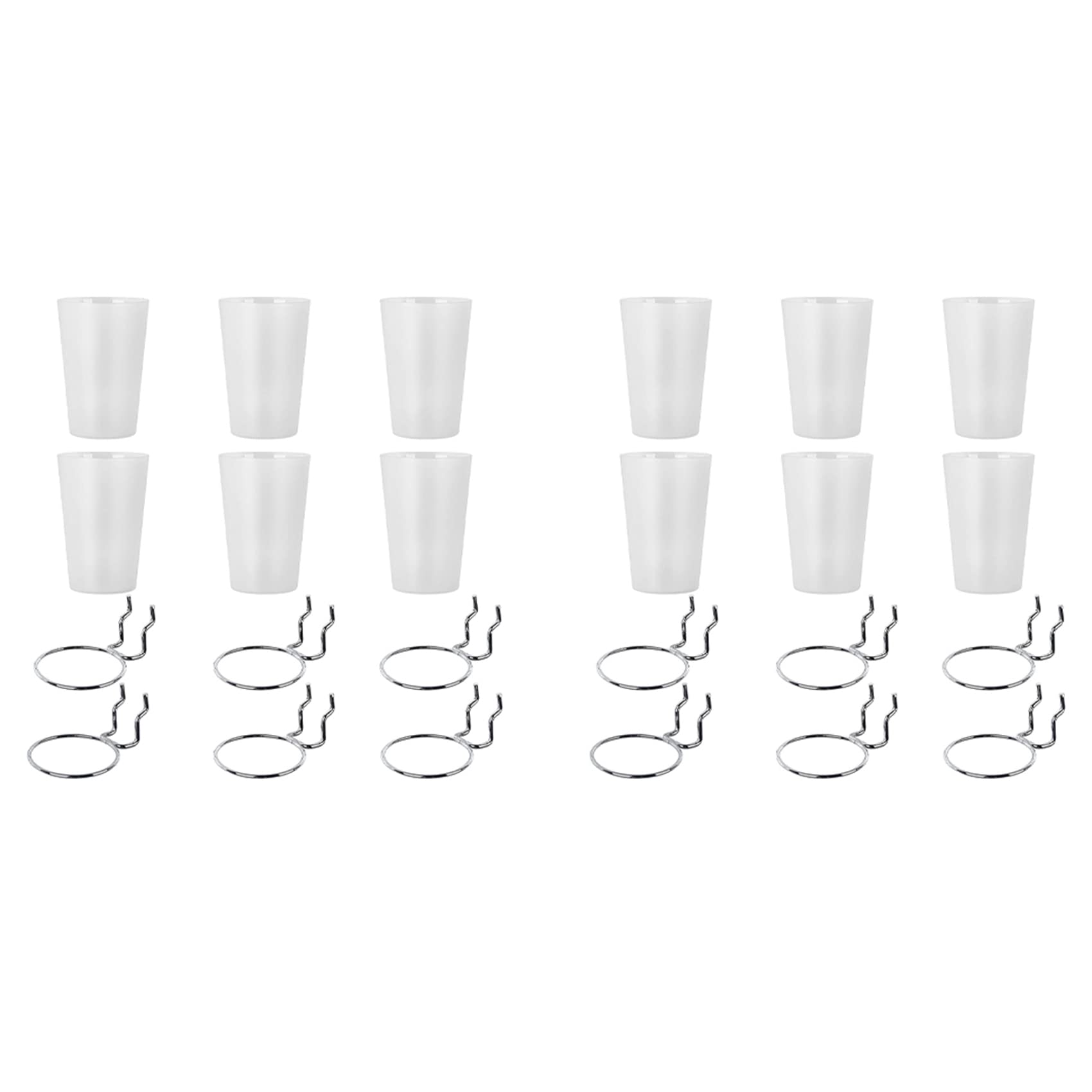 Jnchdghwa Transparent 12 Sets Pegboard Bins With Rings Style Pegboard Hooks With Pegboard Cups Pegboard Cup Holder Accessories