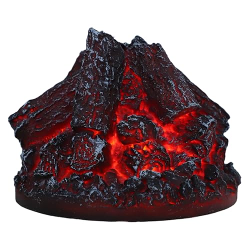 ULDIGI Lámpara de Mesa con Llama Artificial LED Efecto Realista sin Llama Luz Nocturna Portátil Pilas para Dormitorio Salón Decoración Cálida para Cabañas y Hoteles