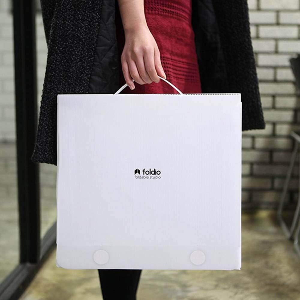 ORANGEMONKIE Foldio2 Portable Mini Studio 15" Shooting Tent with White, Gray, Black, Green Backgrounds, Magnetic Folding Structure, Built-in Dimmer, Double LED Light Strips