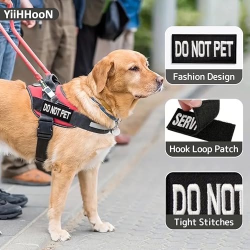 8 Stück Service Hund Patch, Service Dog Patch mit Haken Backing, Abnehmbare Do Not Pet Patches Hundewesten Patches Abnehmbare für Weste Hundegeschirr