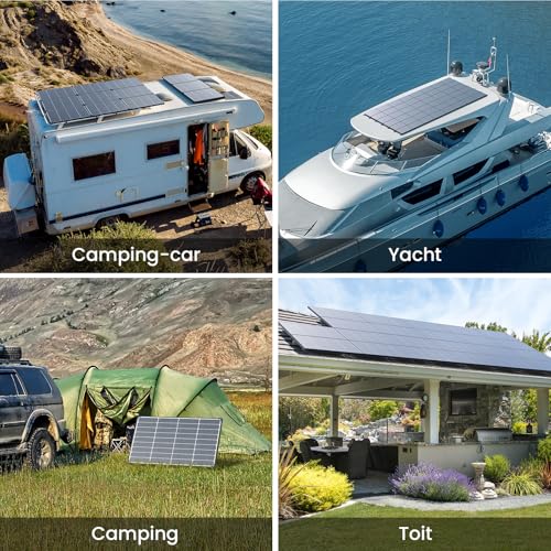 N-Type 16BB 55W Monokristalline Solarmodule, Callsun 55W Solarpanel, PV-Module,3.2mm Glas,Ideal für 12V Batterie,Wohnmobil, Balkonkraftwerk, Gartenhäuse, Boot,Camping (Halterung nicht enthalten)