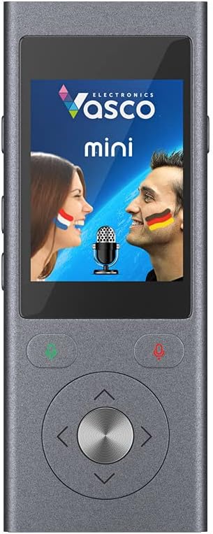 Vasco Mini 2 Translator Device | Multi-Language Portable Voice Translator - Supports 50 Languages | Enables Instant Two-Way Conversation | No WiFi Needed | European Brand