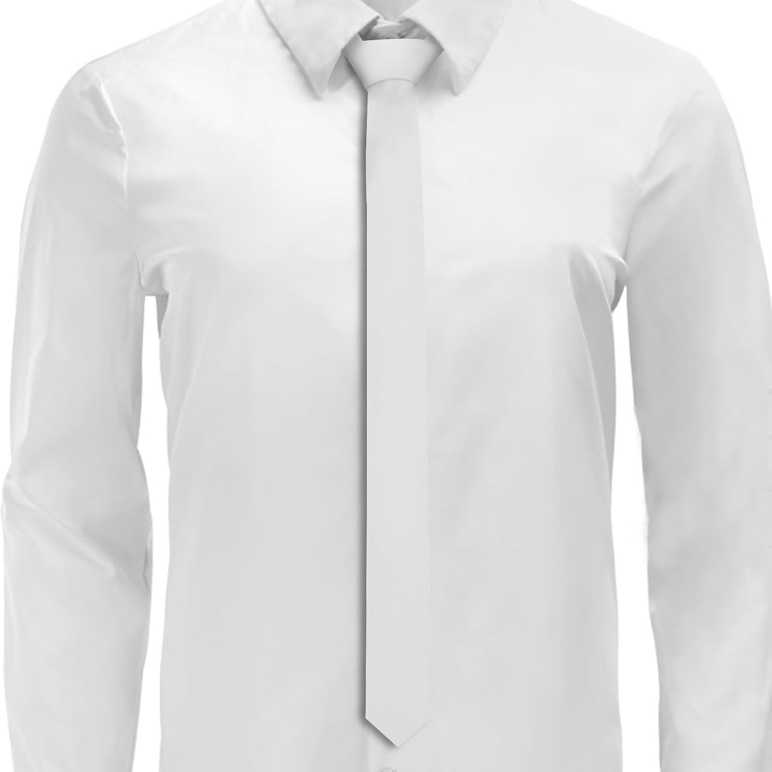 Skinny Ties Black Ties For Men and Women Solid Pure Color 1.58" (4CM) Plain Formal Slim Neckties - Image 5