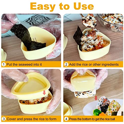 image for TAORISH Onigiri Mold, 3 Pack Musubi Press Maker Triangle Rice Ball Mol