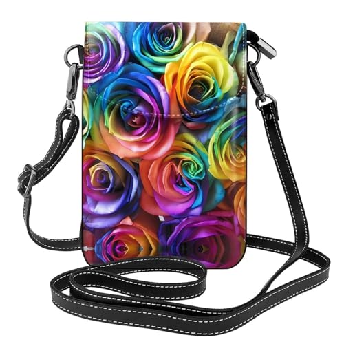 portefeuille rose arc-en-ciel sac bandoulière femme polyvalent petit sac à main pratique