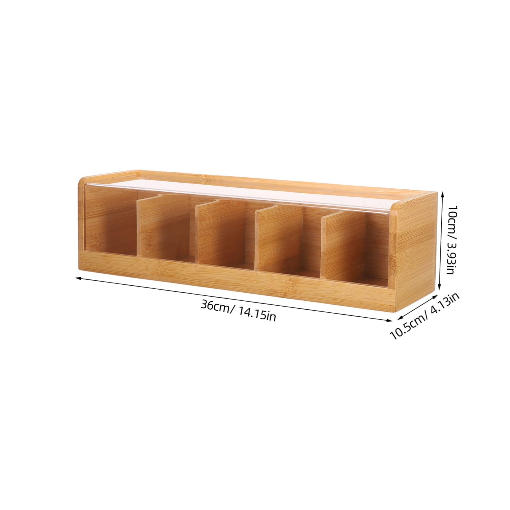COLLBATH Caja de Bolsitas de Té de 5 Compartimentos en Bambú con Tapa
