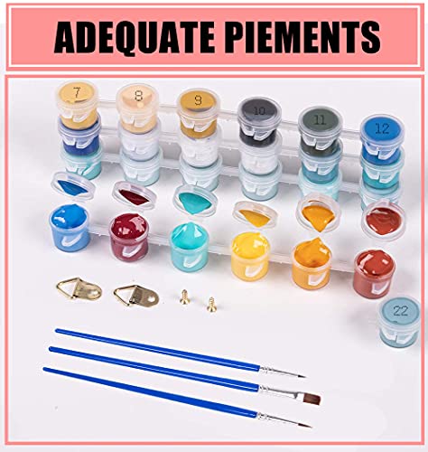 Eniref Diy Paint By Numbers For Adults,4 Pack Oil Painting Paint By Numbers For Beginner,Flowers Drawing Paintwork With Paintbrushes,Acrylic Paint Canvas Oil Painting For Home Wall Decor 12X16Inch #TOP4