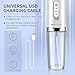 Water-Flosser-Cordless-Teeth-Cleaner MAKJUNS Water Dental Flosser with 3 Modes 4 Jets Rechargeable IPX7 Waterproof Dental Oral Irrigator for Travel Home Braces(Luxury White)