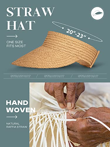 Sun Hat Womens, Straw Hats For Women, Visors For Women Beach Hats For Women Straw Visors For Women Made Of Natural Raffia #TOP1