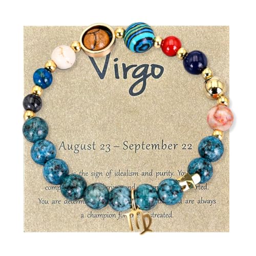 Zrebcley Bracelet Signe Astrologique, Cadeau Maitresse Femme Maman