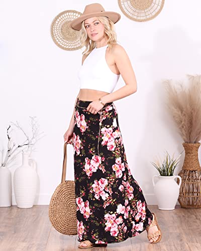 Image of Popana Long Maxi Skirt for Women, Flowy Long Skirts for Women | High Waisted Soft Trendy Rayon, Sundress Convertible Skirt, Long Length Bodycon Maxi Skirt, Petite and Plus Size